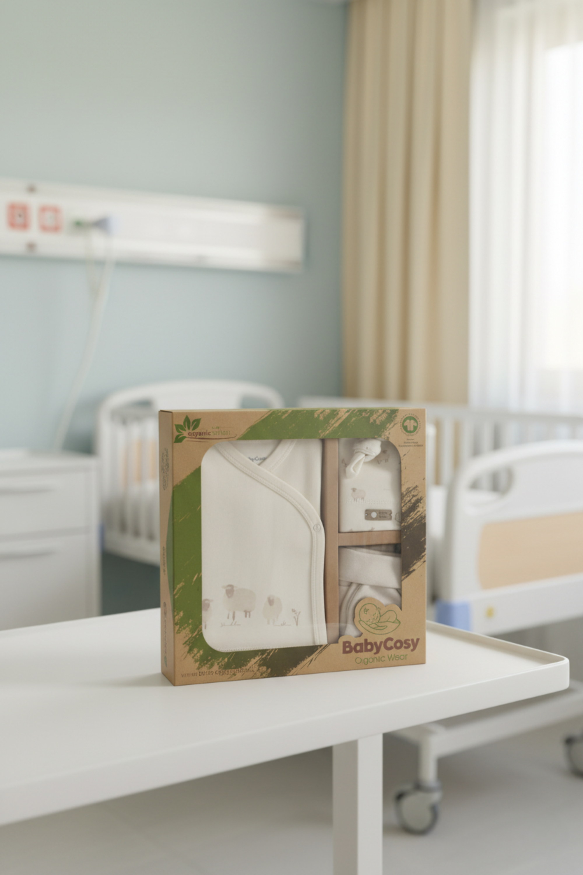 Organik Pamuk GOTS 5’li Hastane Çıkış Seti – Lamb Koleksiyonu