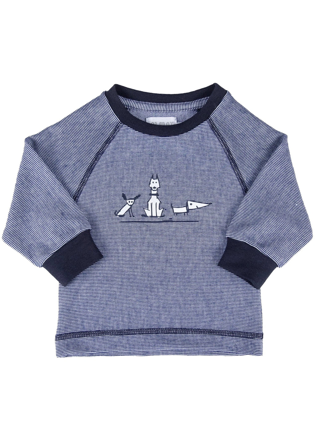 Organik Pamuk Çizgili Lacivert Bebek Eşofman Takımı – 3'lü Set