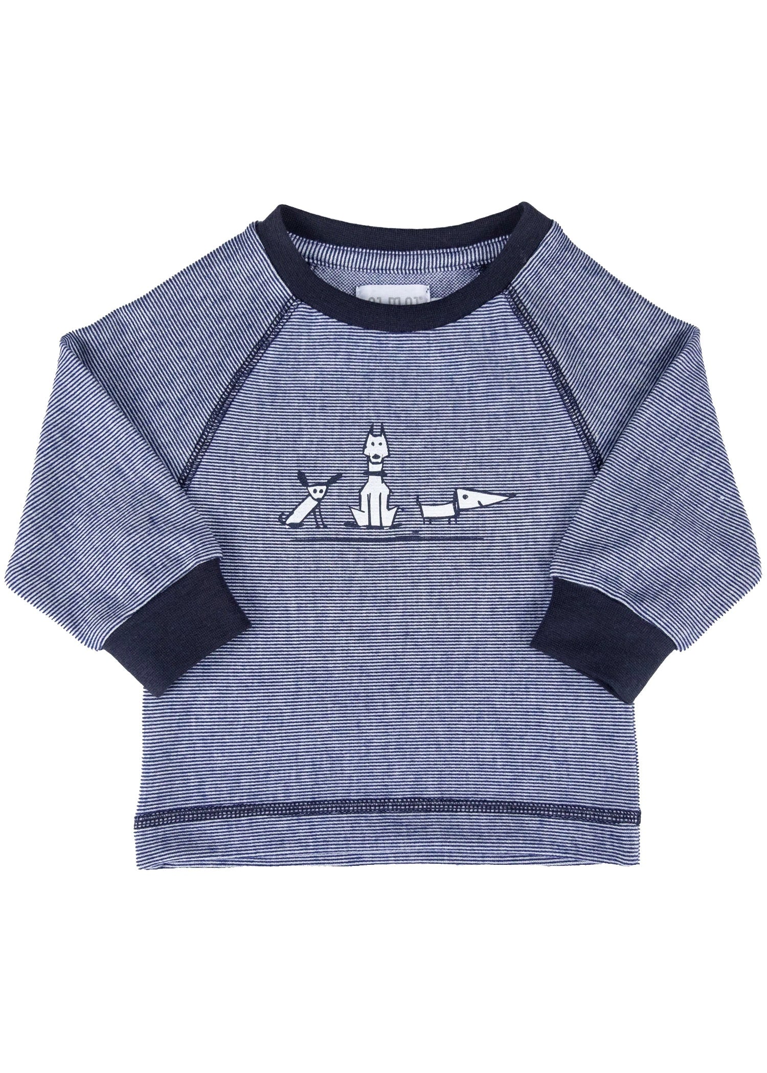 Organik Pamuk Çizgili Lacivert Bebek Eşofman Takımı – 3'lü Set