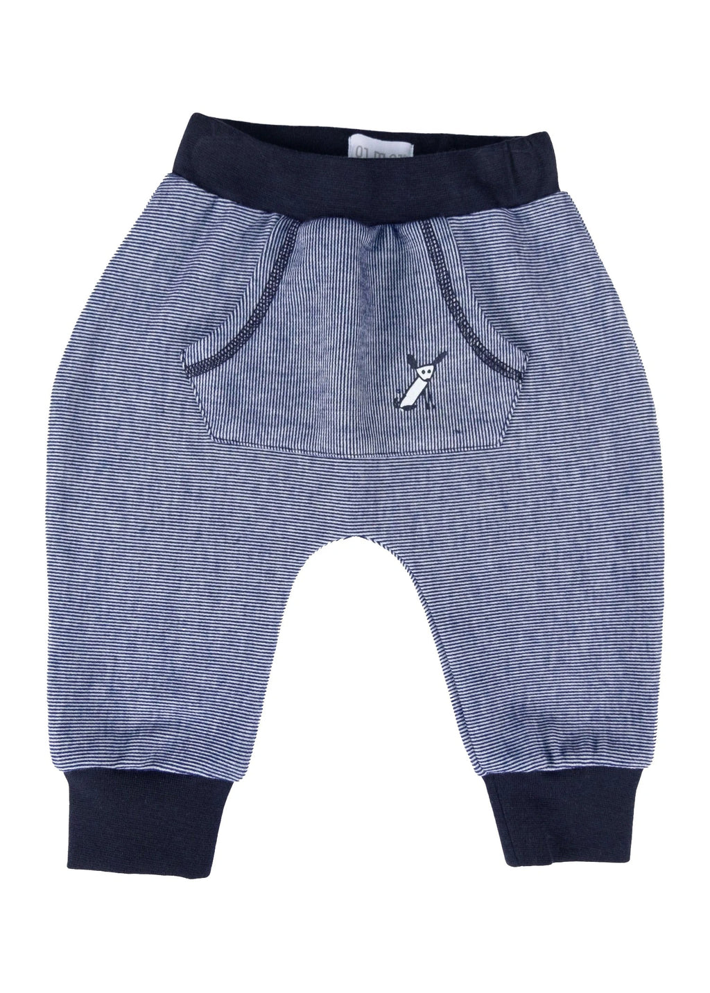 Organik Pamuk Çizgili Lacivert Bebek Eşofman Takımı – 3'lü Set