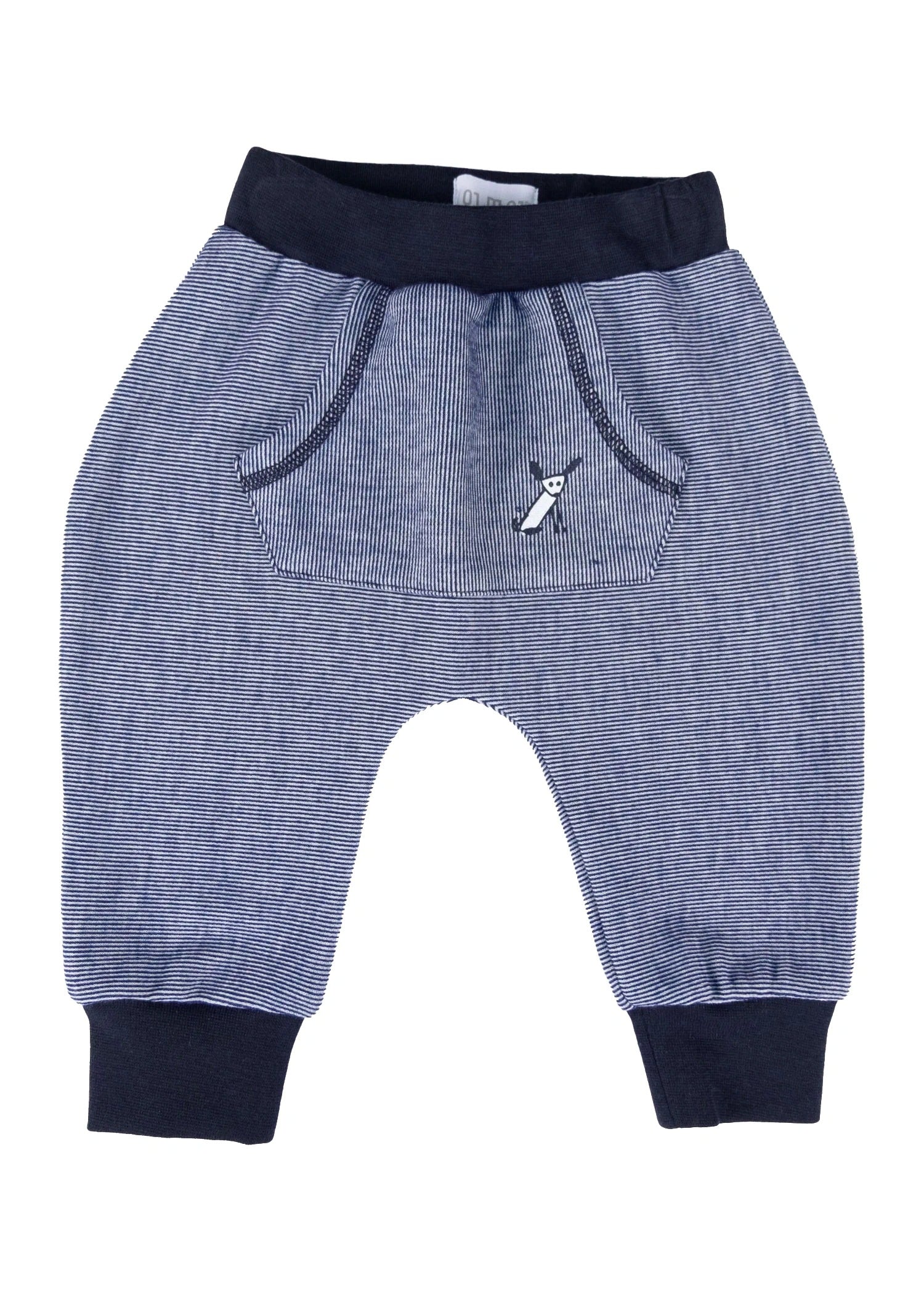 Organik Pamuk Çizgili Lacivert Bebek Eşofman Takımı – 3'lü Set