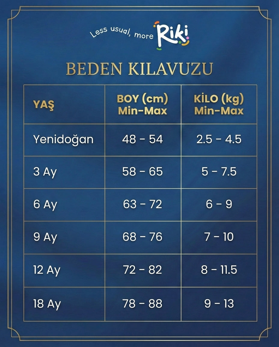 Ozmoz erkek bebek hırka beden kılavuzu yenidoğan 18 ay boy kilo tablosu