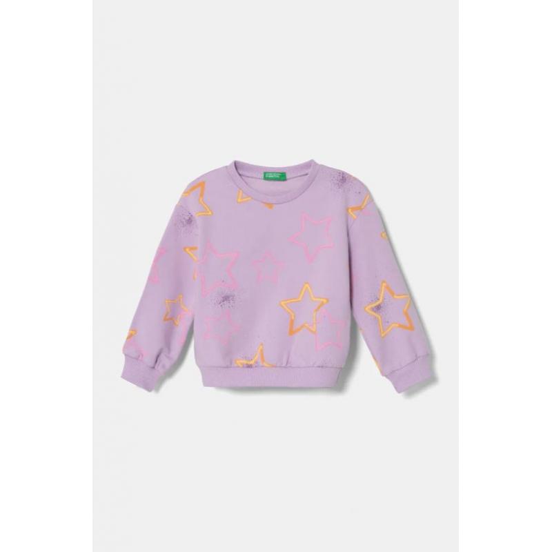 Benetton Yıldız Desenli Lila Kız Bebek Sweatshirt - Riki Baby&Kids