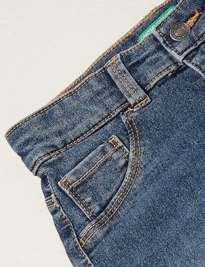 Benetton Erkek Bebek Açık Mavi Denim Pantolon - Riki Baby&Kids