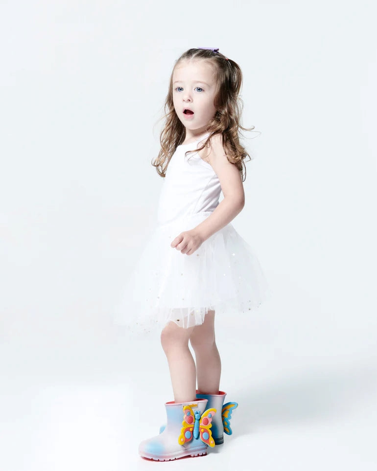 Mini Melissa Welly Wonderland BB – Pembe/Mavi Çocuk Yağmur Çizmesi