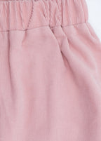 Crystal Baby İnce Fitilli Kadife Dantelli Paça Pantolon – Rose Pink