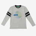 Benetton Erkek Çocuk Gri Melanj Uzun Kol Tişört - Riki Baby&Kids