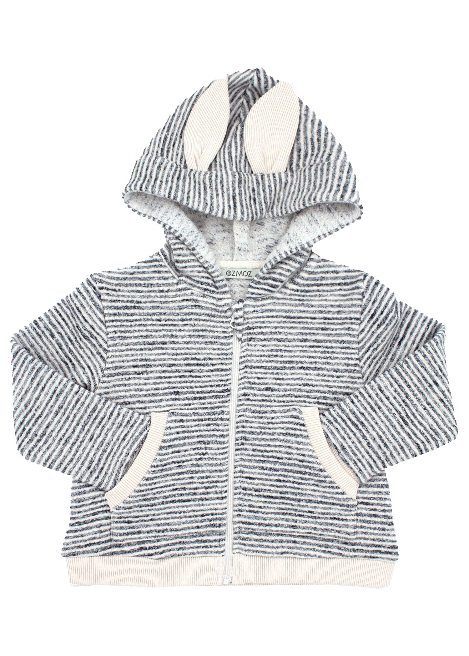 Kulaklı Kapüşonlu Kışlık Unisex Bebek Fermuarlı Ceket