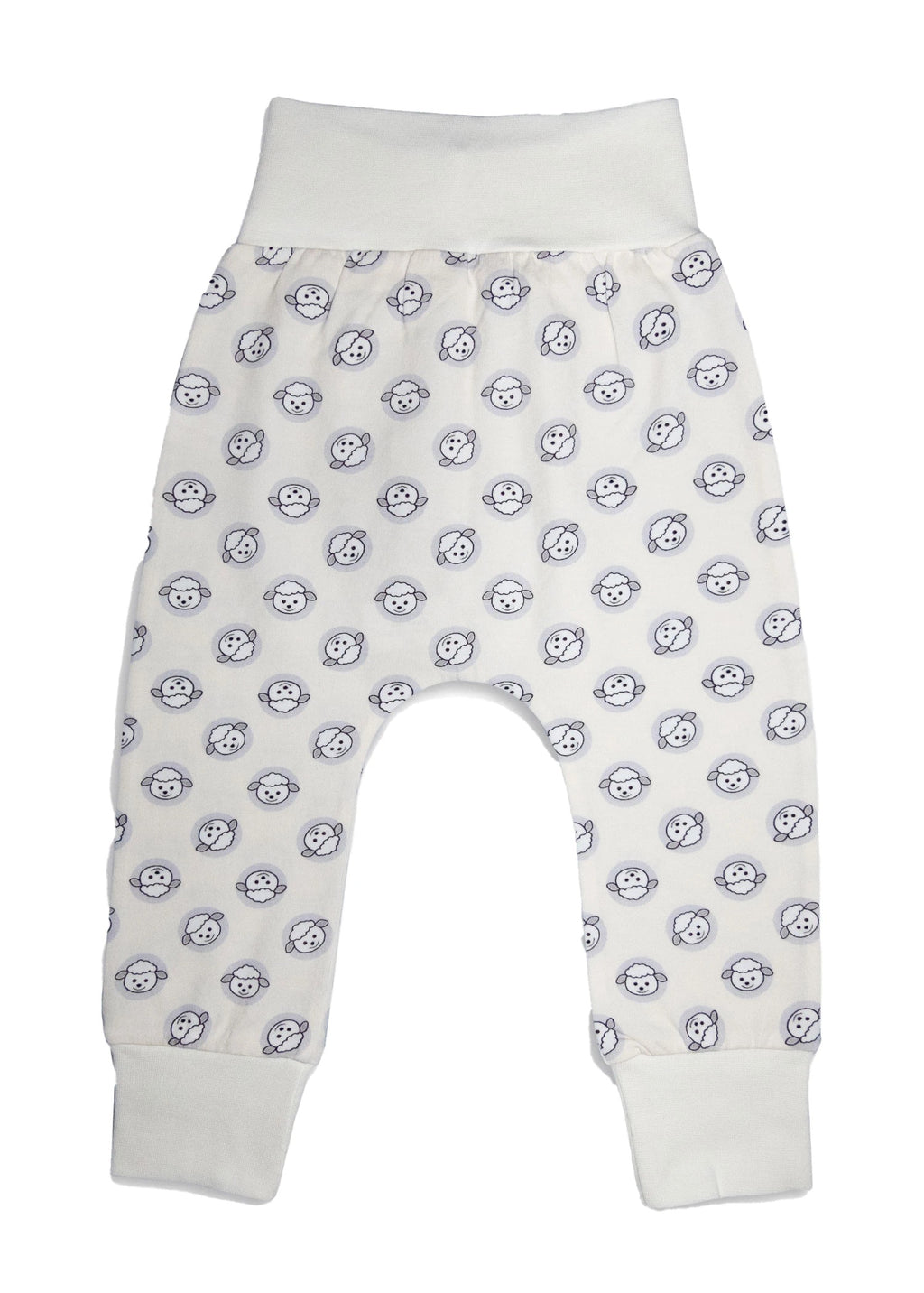 Organik Pamuk Kuzu Baskılı Ekru Unisex Bebek Alt