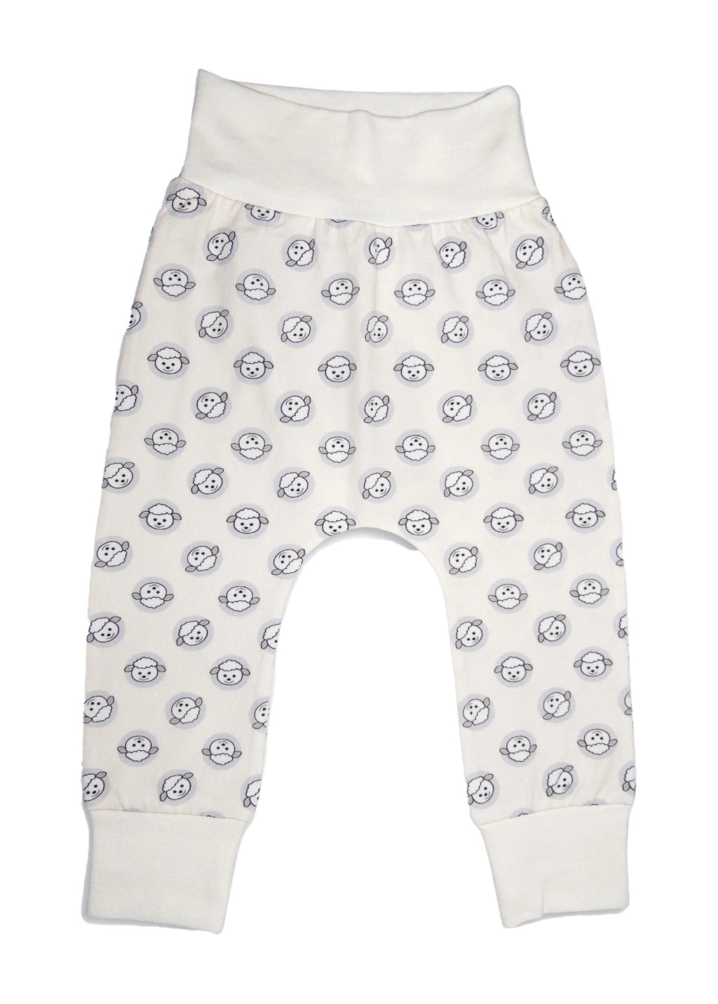 Organik Pamuk Kuzu Baskılı Ekru Unisex Bebek Alt