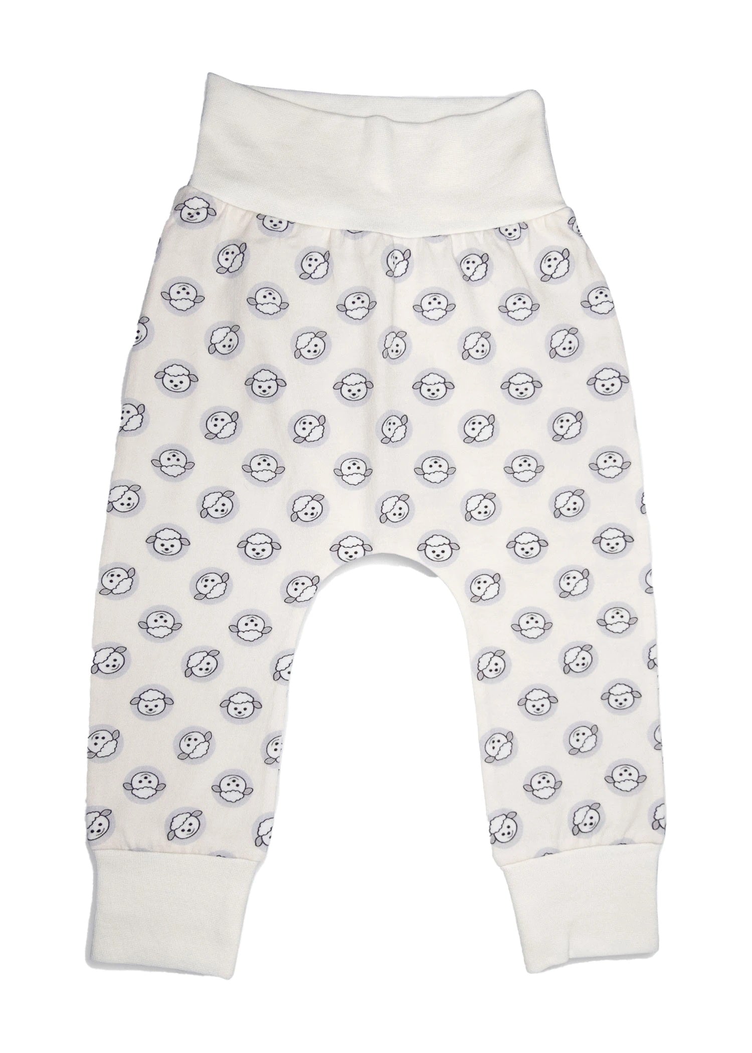 Organik Pamuk Kuzu Baskılı Ekru Unisex Bebek Alt