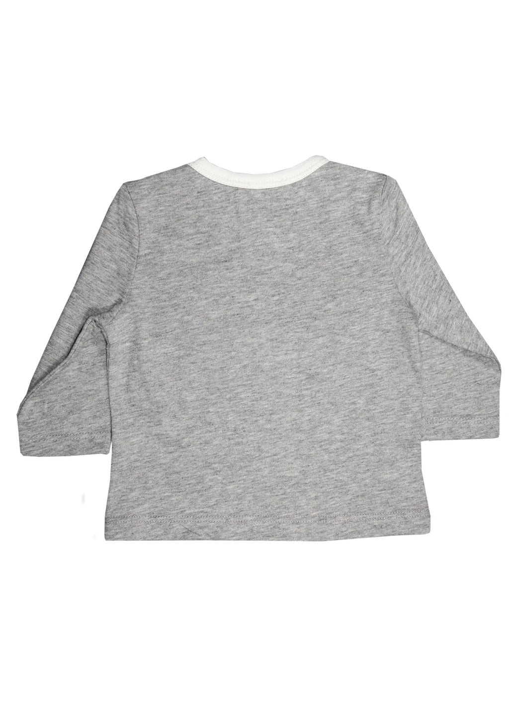 Organik Kuzu Baskılı Uzun Kollu Gri Baharlık Unisex Bebek Üst