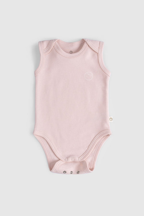 2'li Organik Pamuk Ayarlanabilir Pembe - Ekru Çıtçıtlı Atlet