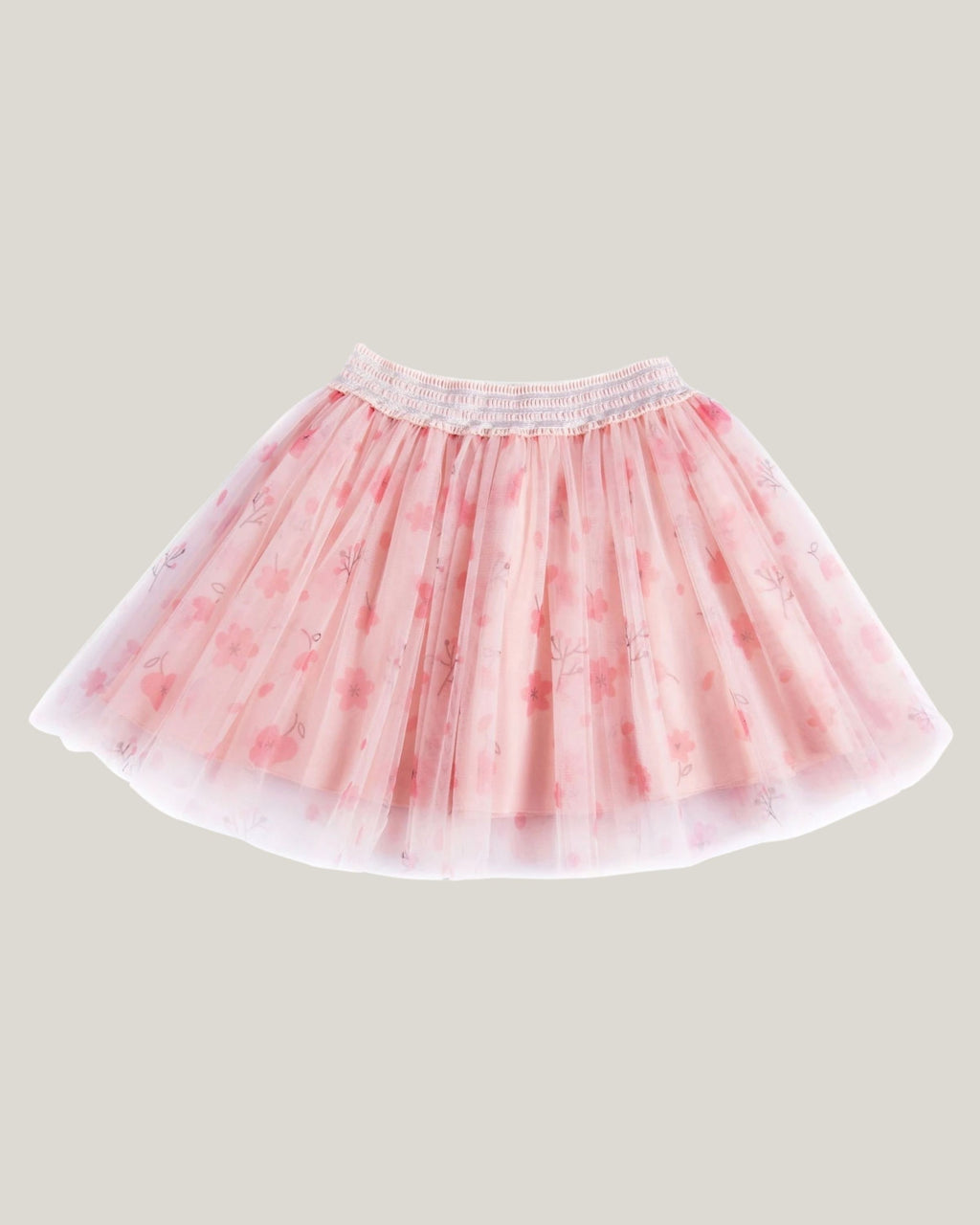 Çiçek Baskılı Pembe Kız Bebek Tütü Etek | 6-18 Ay