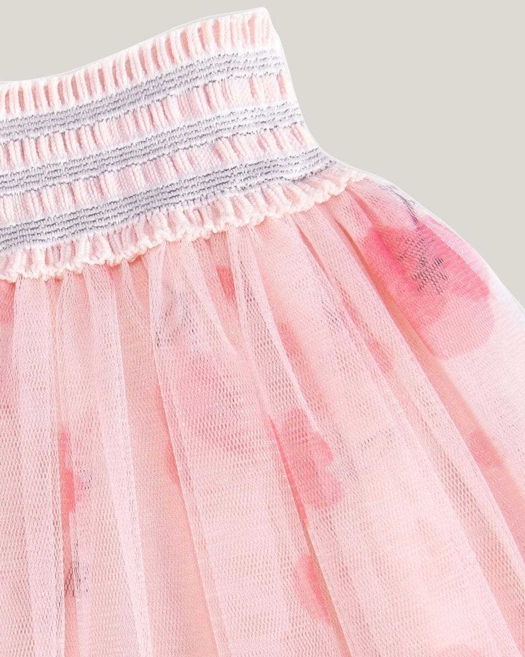 Çiçek Baskılı Pembe Kız Bebek Tütü Etek | 6-18 Ay