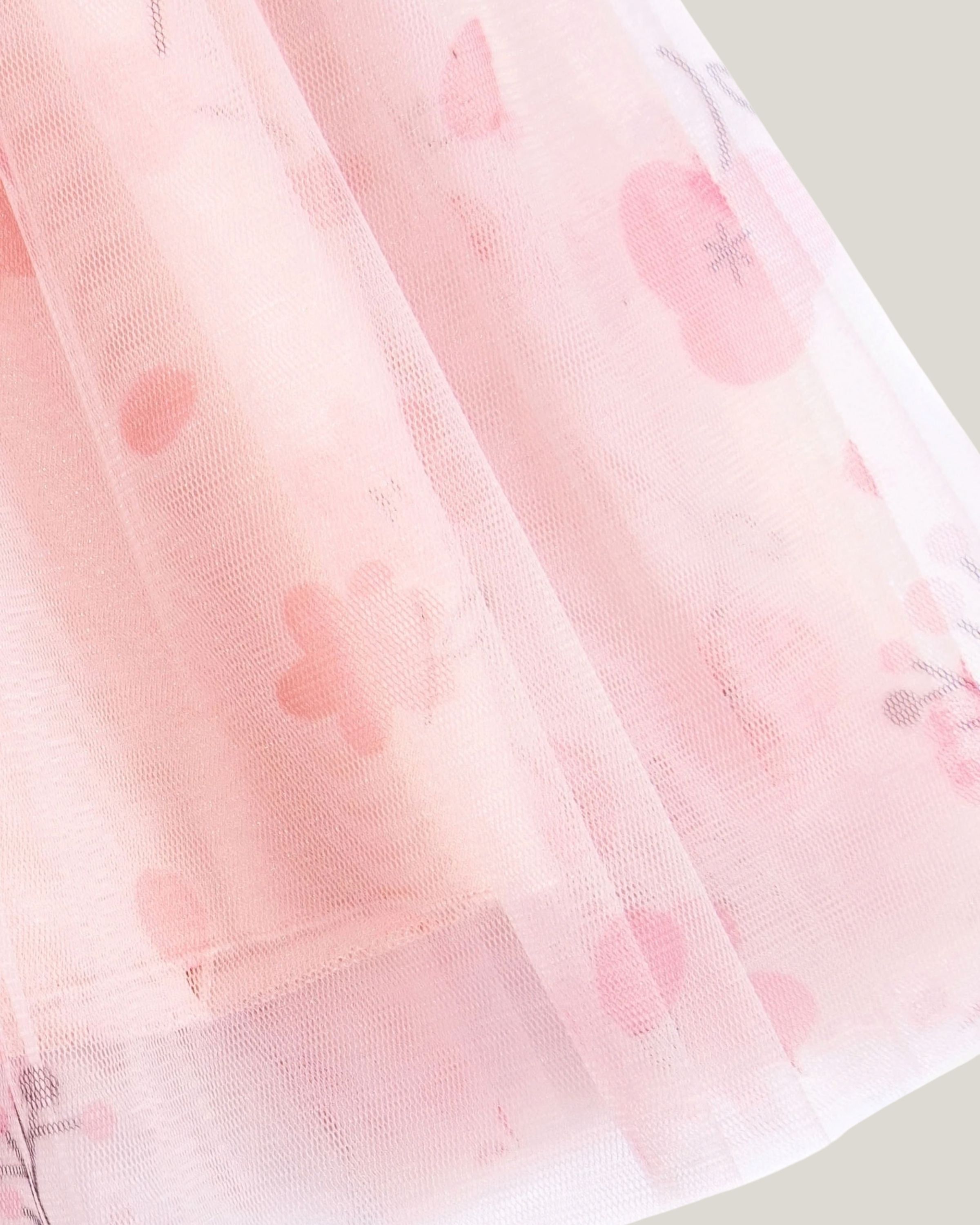 Çiçek Baskılı Pembe Kız Bebek Tütü Etek | 6-18 Ay