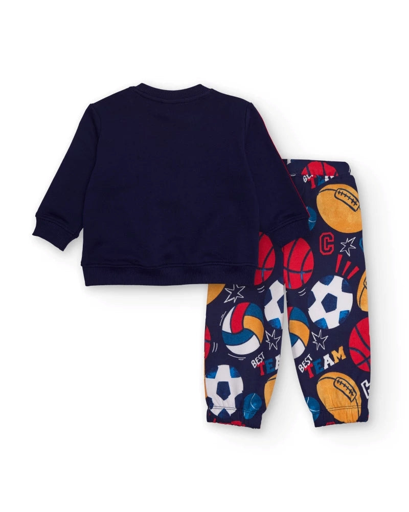 Tuc Tuc Lacivert Erkek Çocuk Takım – Sweatshirt ve Spor Desenli Pantolon