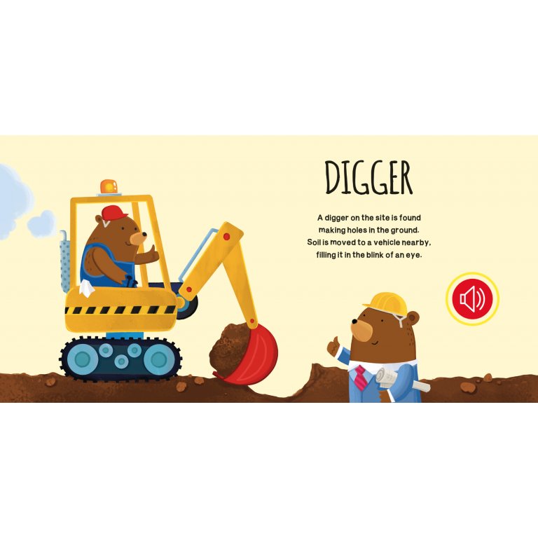 Sound Books – Construction Site Vehicles | Sesli İnşaat Araçları Kitabı (1+Yaş, Etkileşimli)