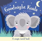 Goodnight Koala ışıklı etkileşimli uyku kitabı, ön kapak: gece ormanında koala