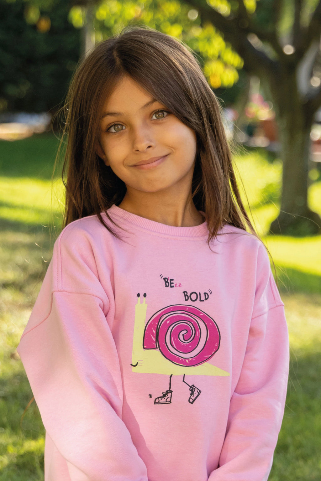 “Be Bold” %100 Pamuk 3-İplik Pembe Sweatshirt