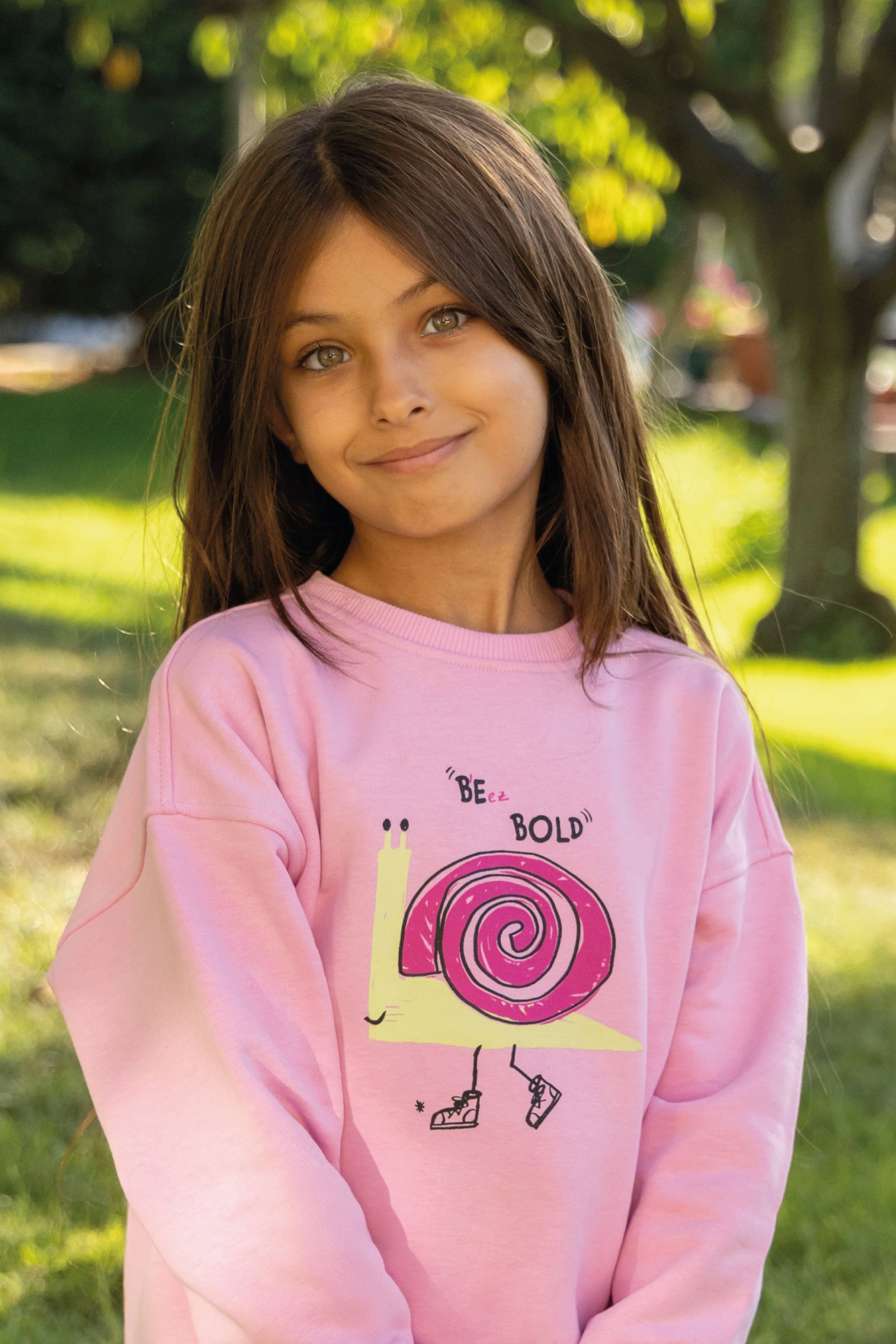 “Be Bold” %100 Pamuk 3-İplik Pembe Sweatshirt