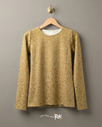 Golden Elegance Bluz – Dokulu Gold Motifli Özel Dikim