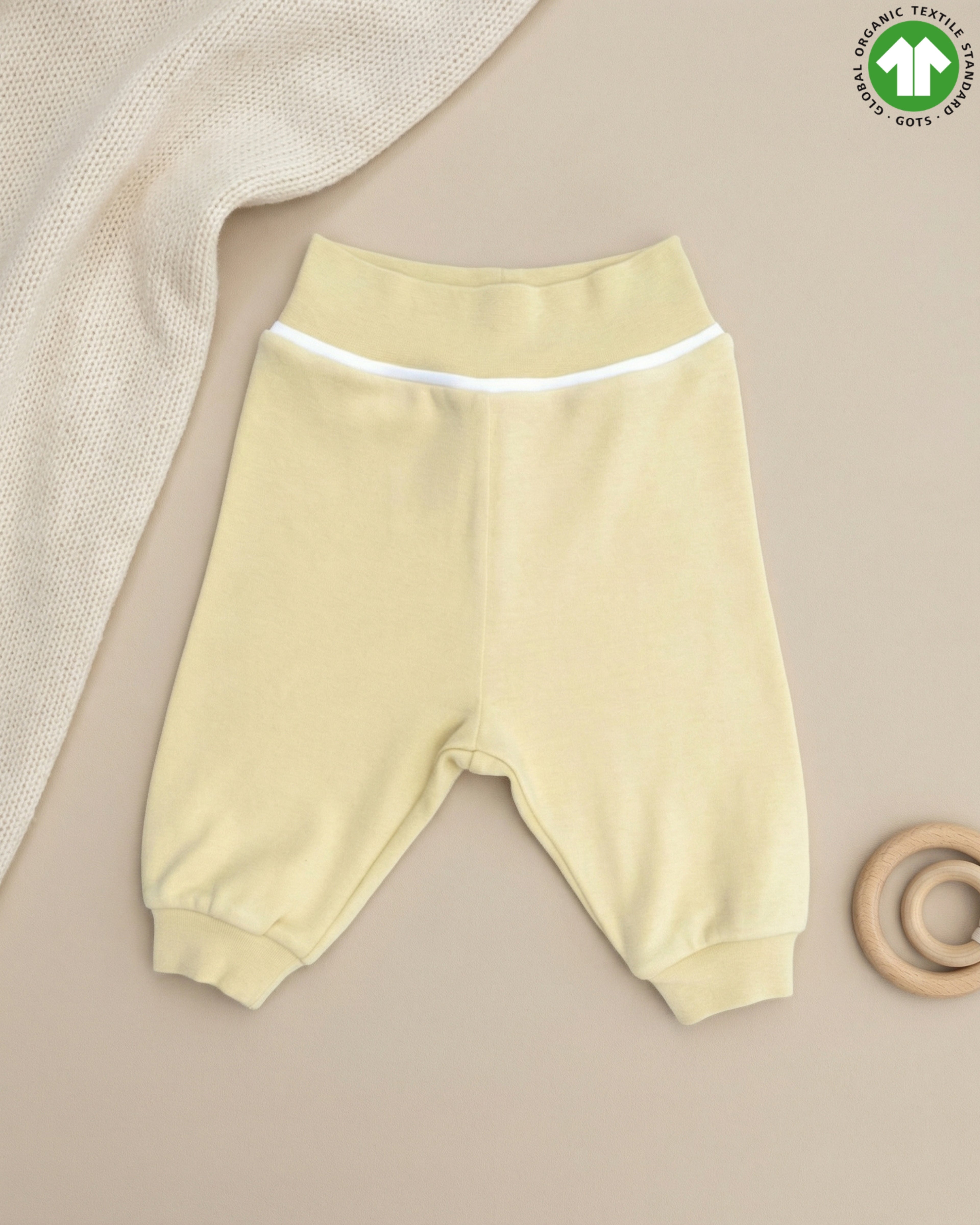 Crystal Baby Organik Pamuk Bebek Pantolonu - Hay Yellow