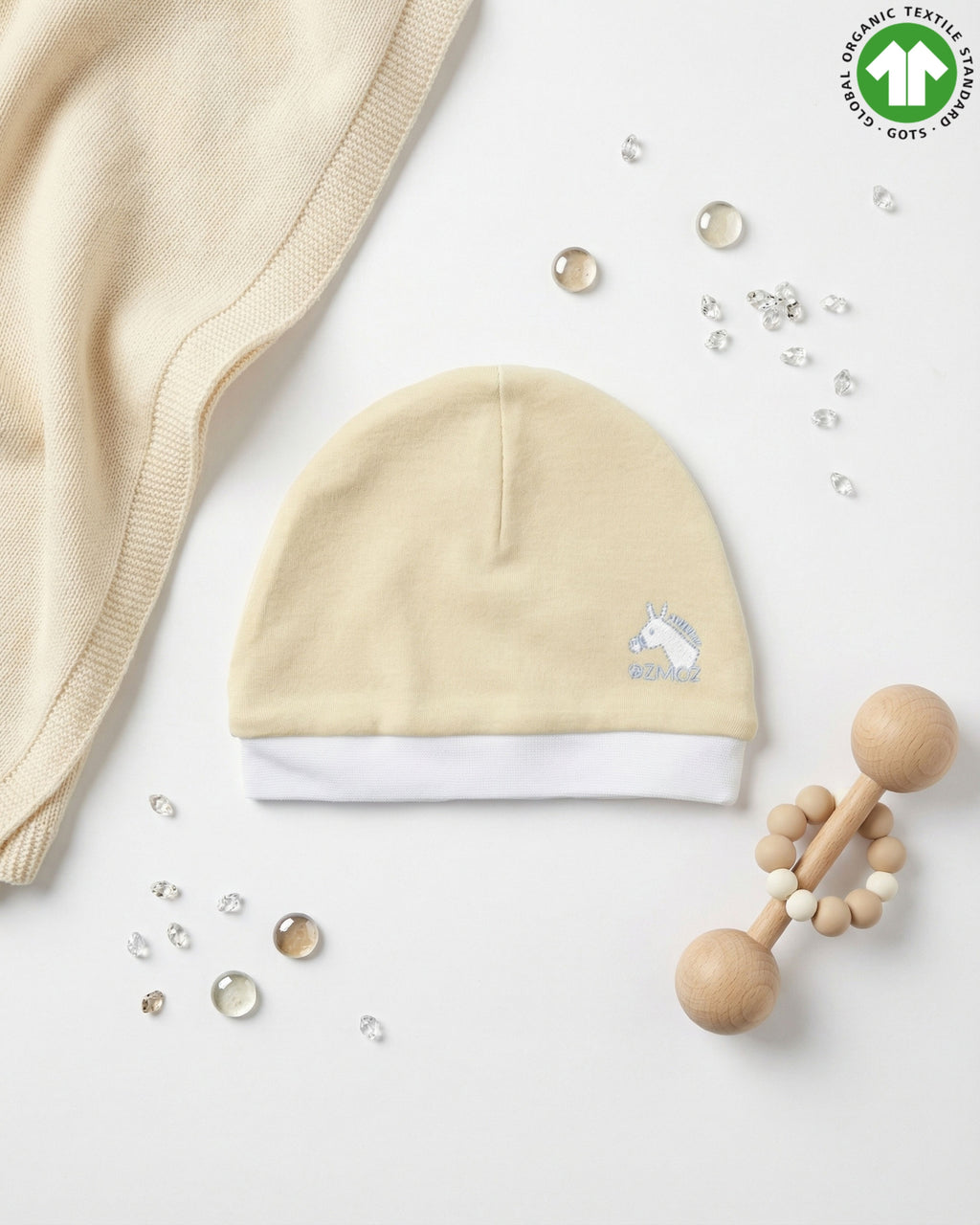 Crystal Baby Organik Pamuk Bere - Hay Yellow