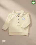 Crystal Baby Organik Pamuk Polo Yaka Uzun Kollu Üst – Hay Yellow