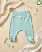 Crystal Baby Organik Pamuk Patikli Bebek Pantolonu - Eggshell Blue