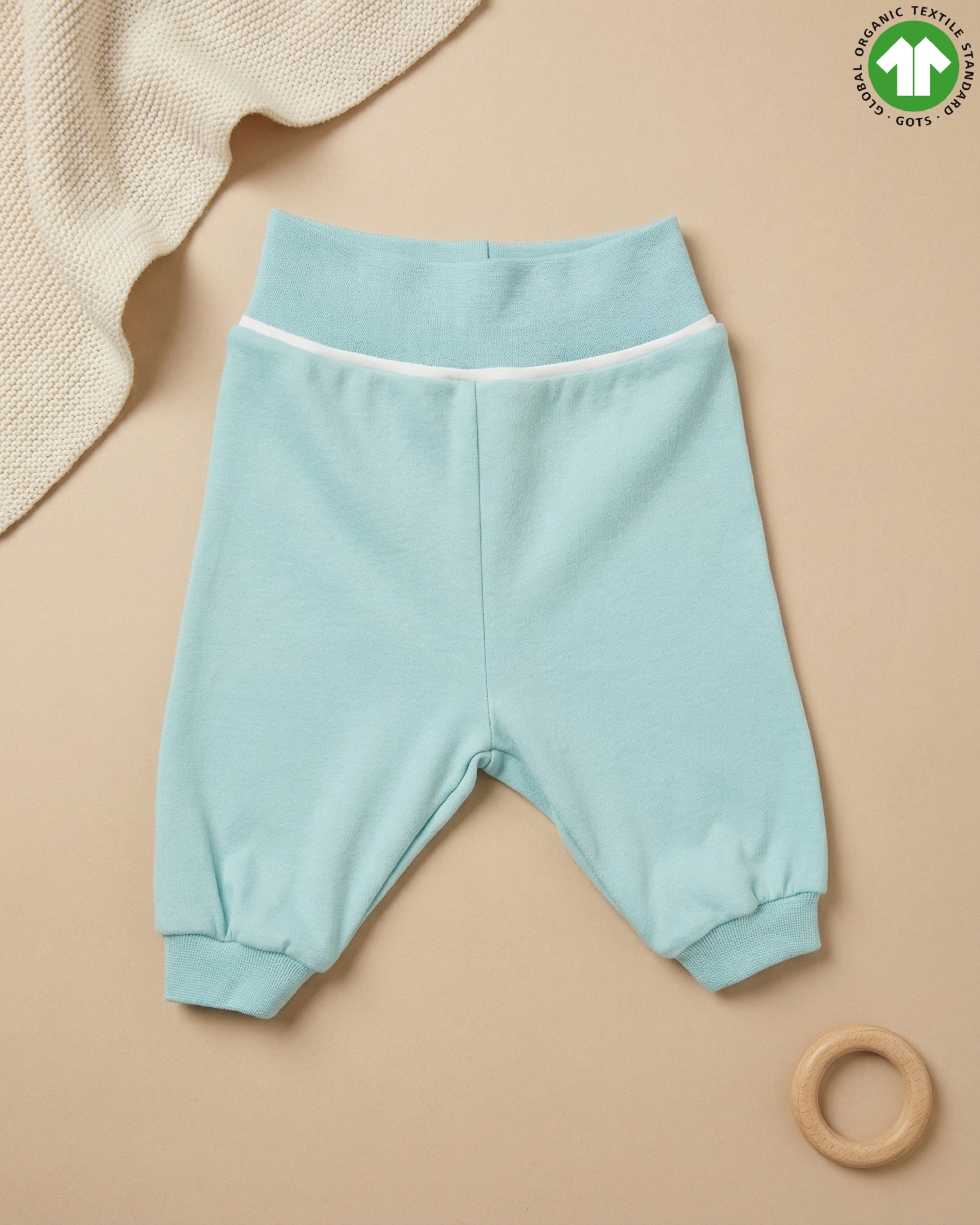 Crystal Baby Organik Pamuk Bebek Pantolonu - Eggshell Blue