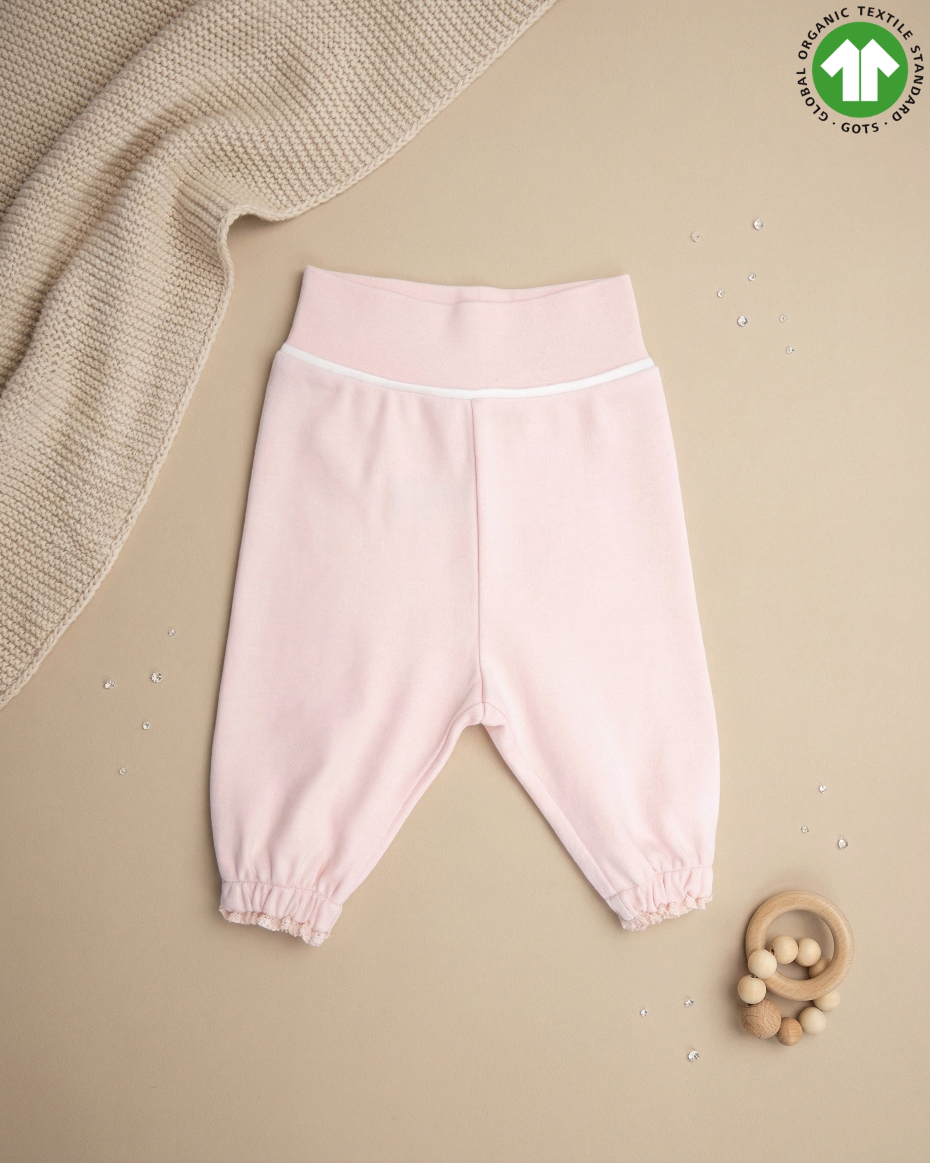 Crystal Baby Organik Pamuk Bebek Pantolonu - Cloud Pink
