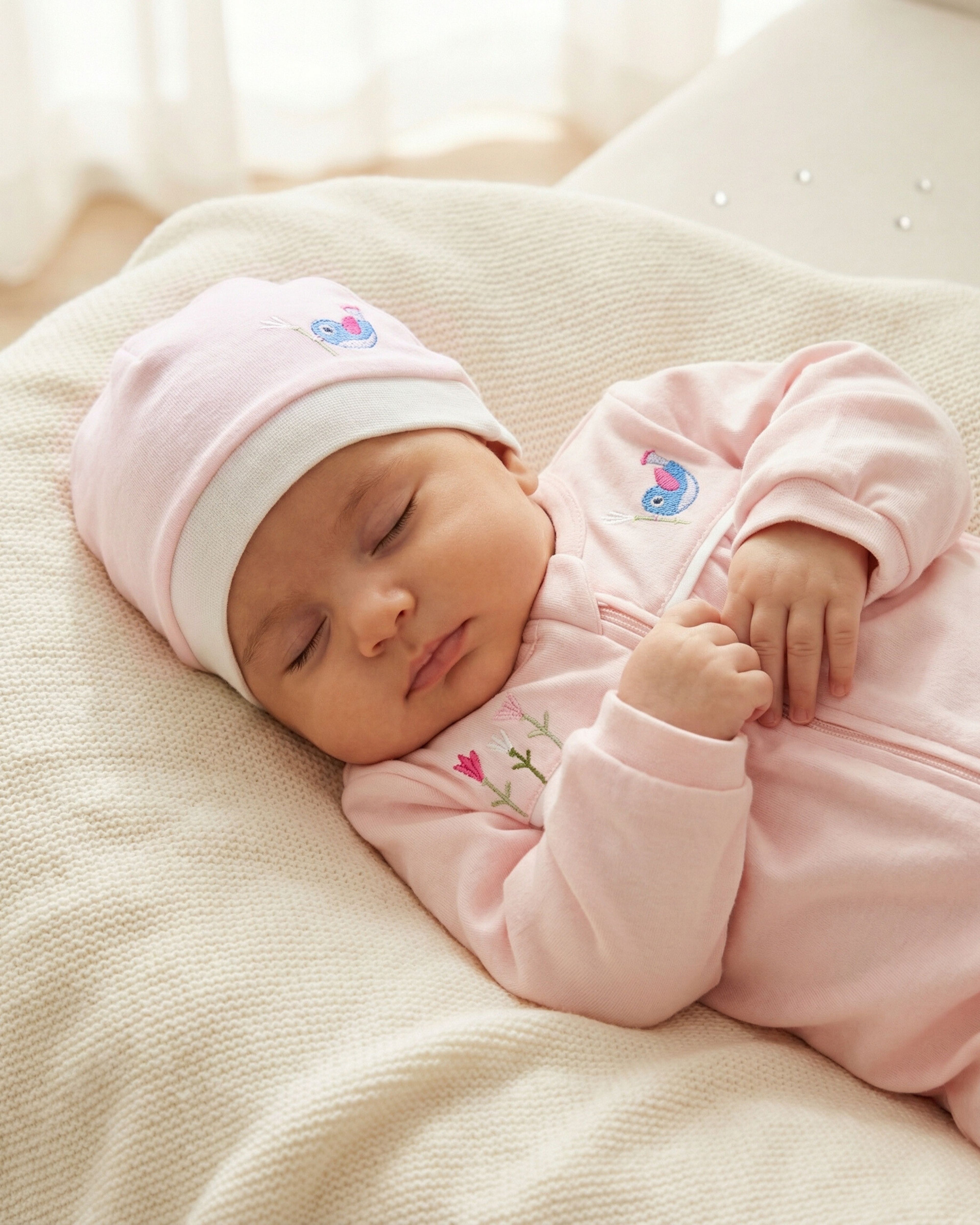 Crystal Baby Organik Pamuk Bere - Cloud Pink