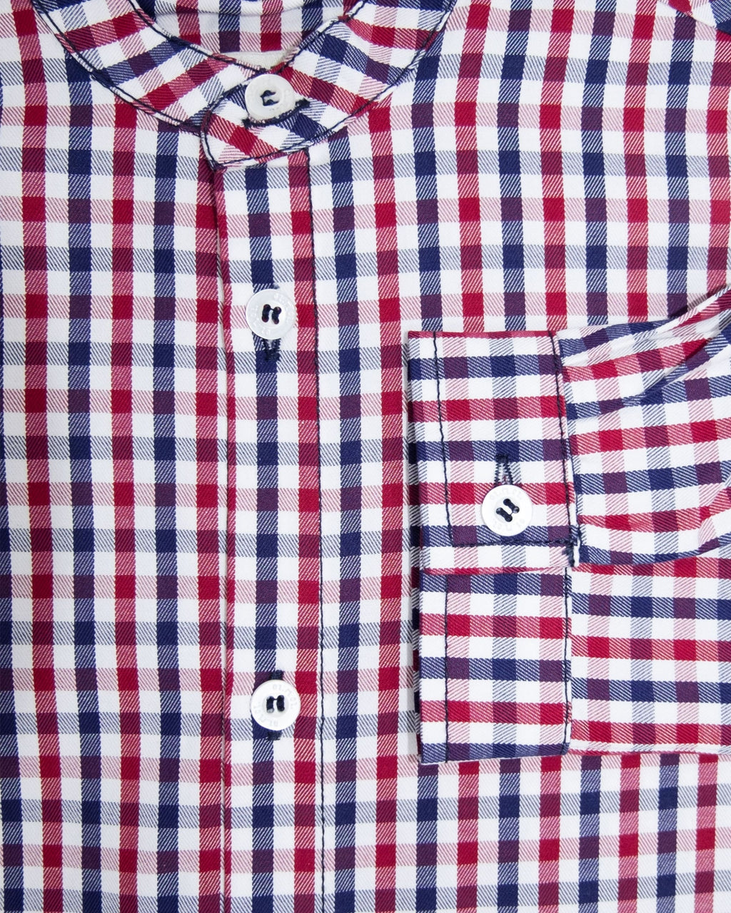 Ekose erkek çocuk gömlek hakim yaka düğme detayı %100 pamuk kumaş Ozmoz