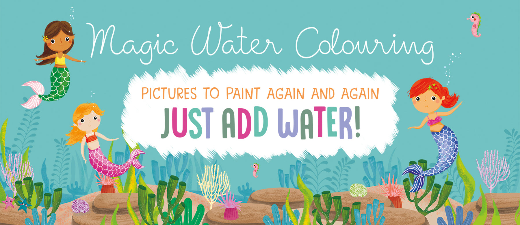 Magic Water Colouring Kitabı – Woof and Meow: Baby Animals | Yeniden Boyanabilir Büyülü Hayvan Kitabı
