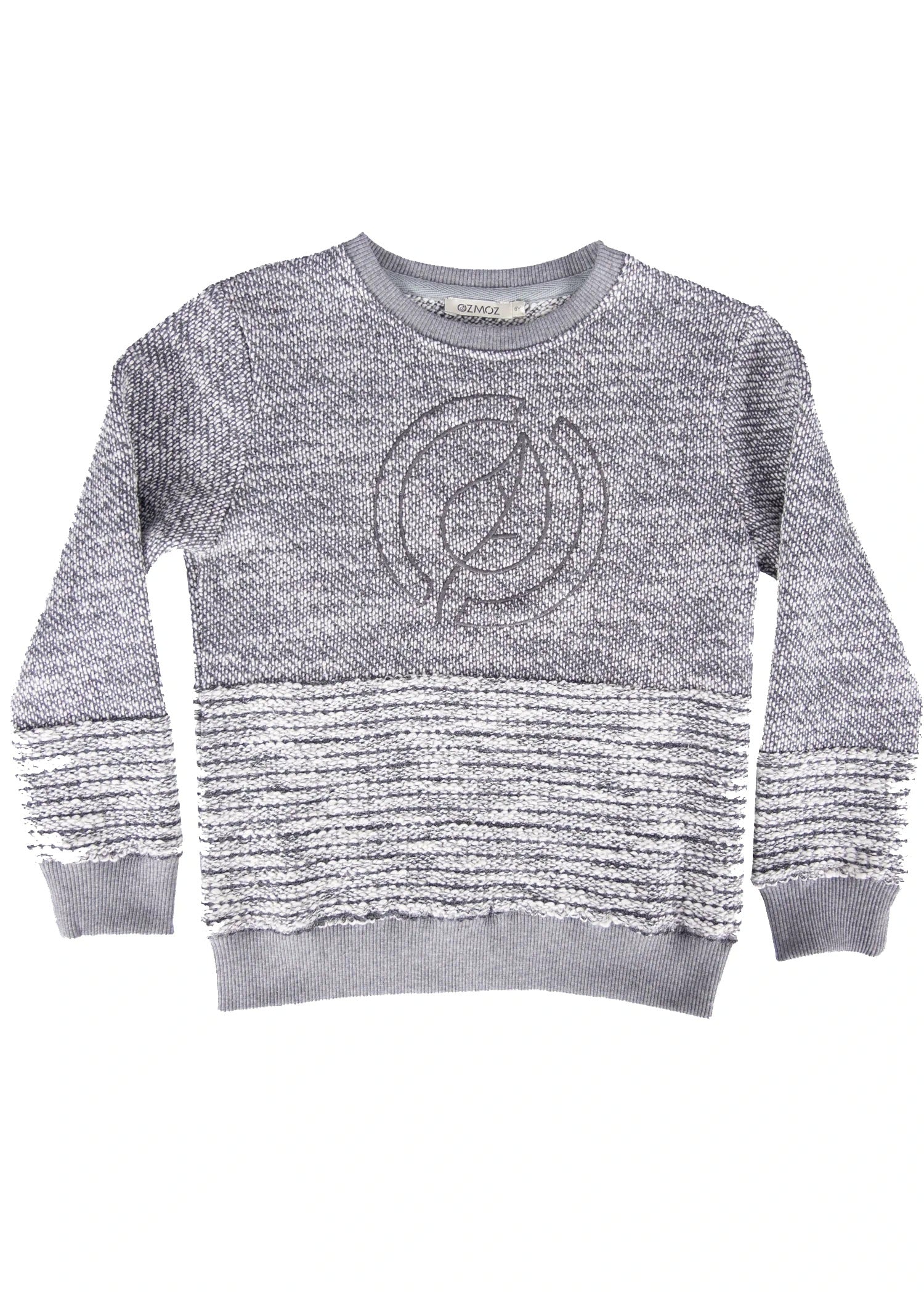 Riki Baby&Kids premium erkek çocuk sweatshirt – organik pamuk gri