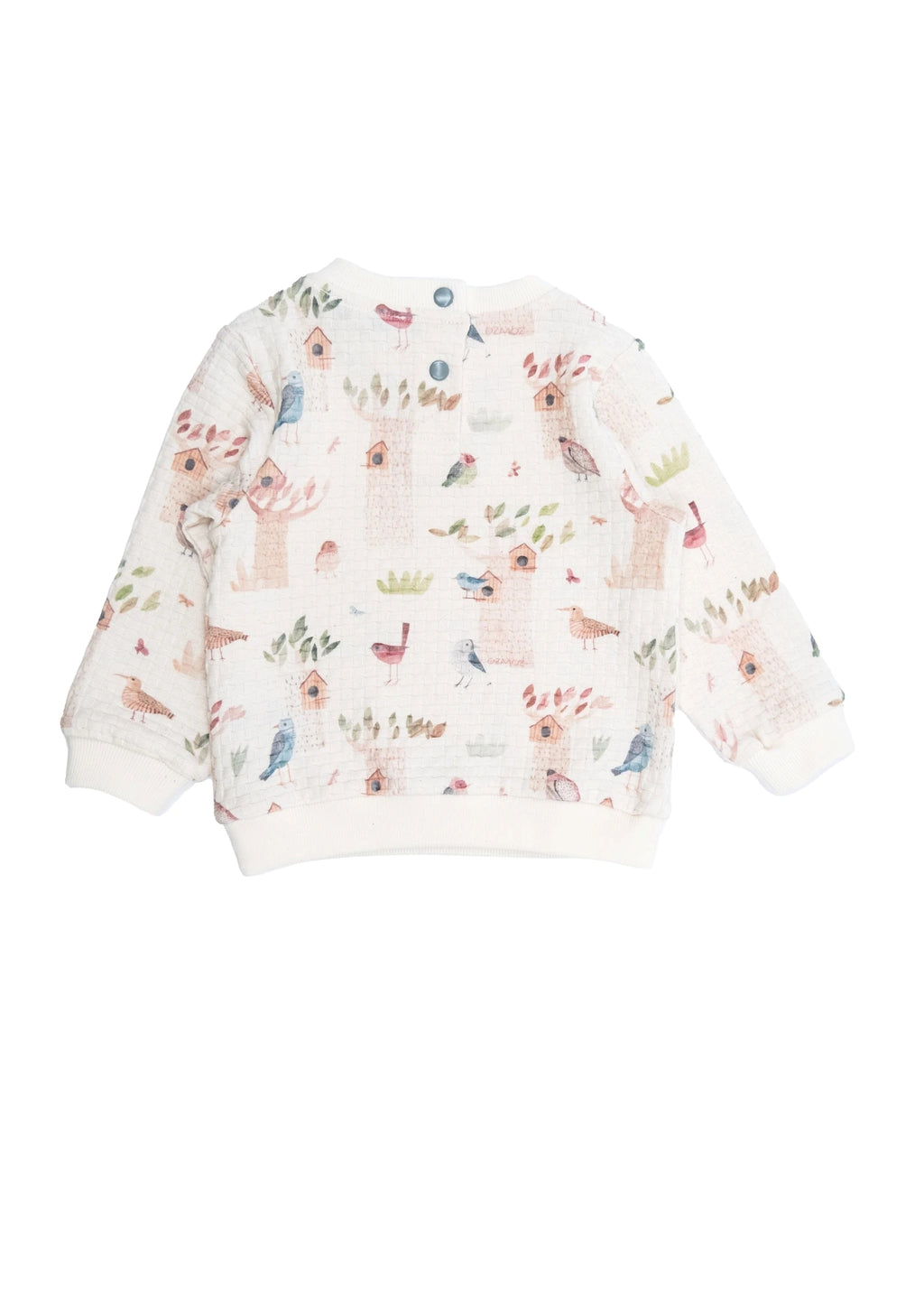 Organik Pamuk Kuş Desenli Bebek Sweatshirt – Özel Sepet Örgü Kumaş