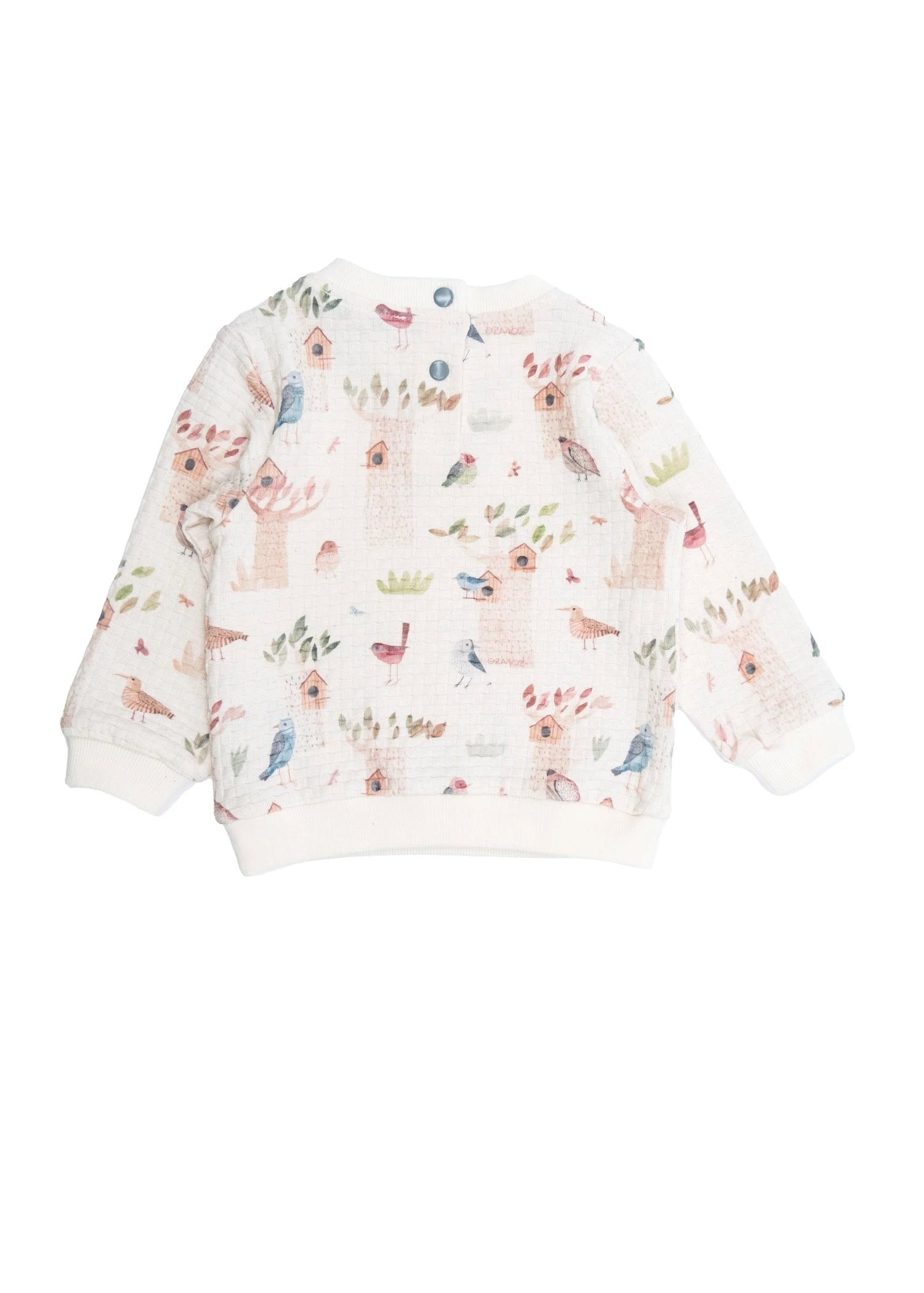 Organik Pamuk Kuş Desenli Bebek Sweatshirt – Özel Sepet Örgü Kumaş