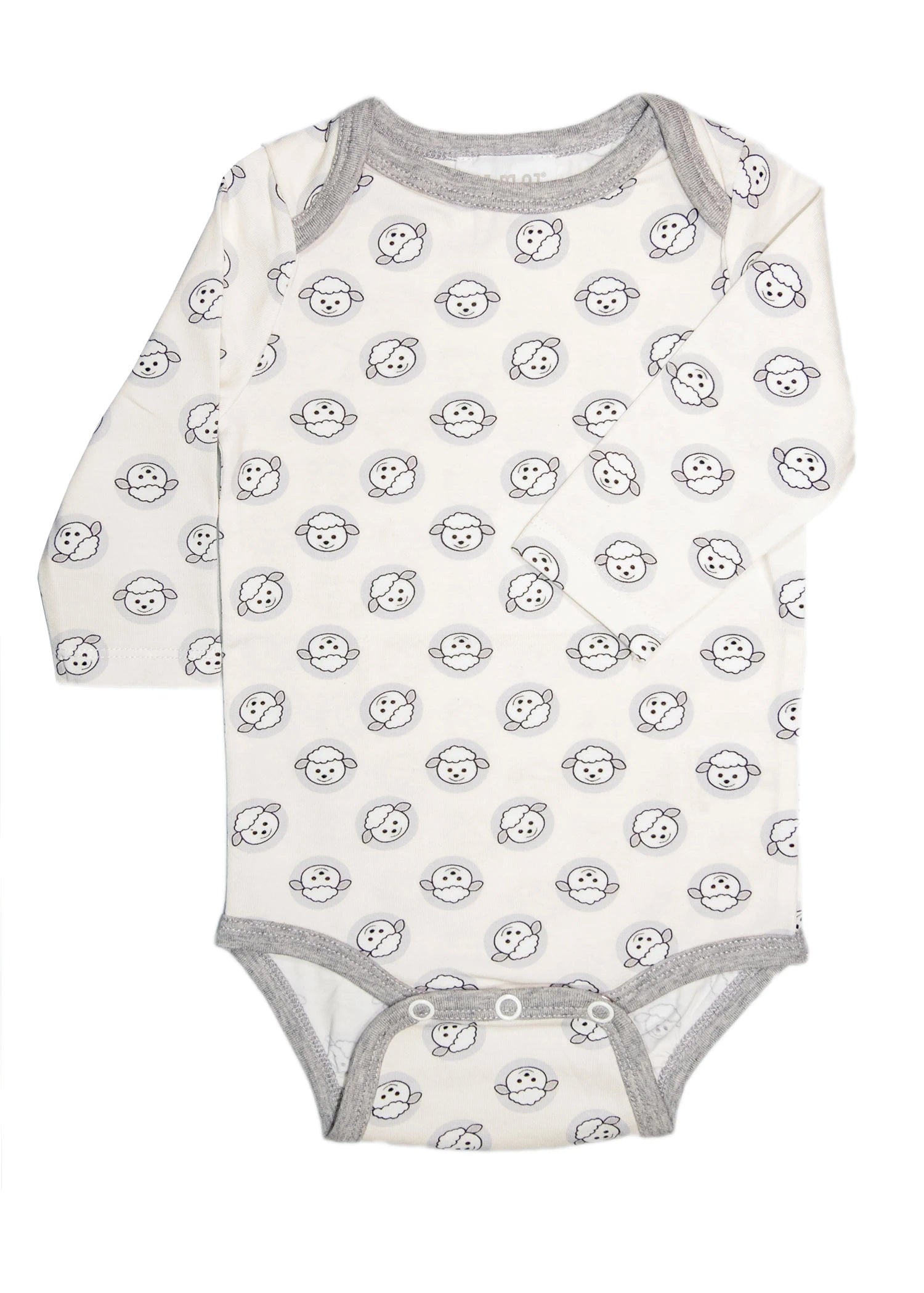 Organik Pamuk Kuzu Baskılı Unisex Bebek Body