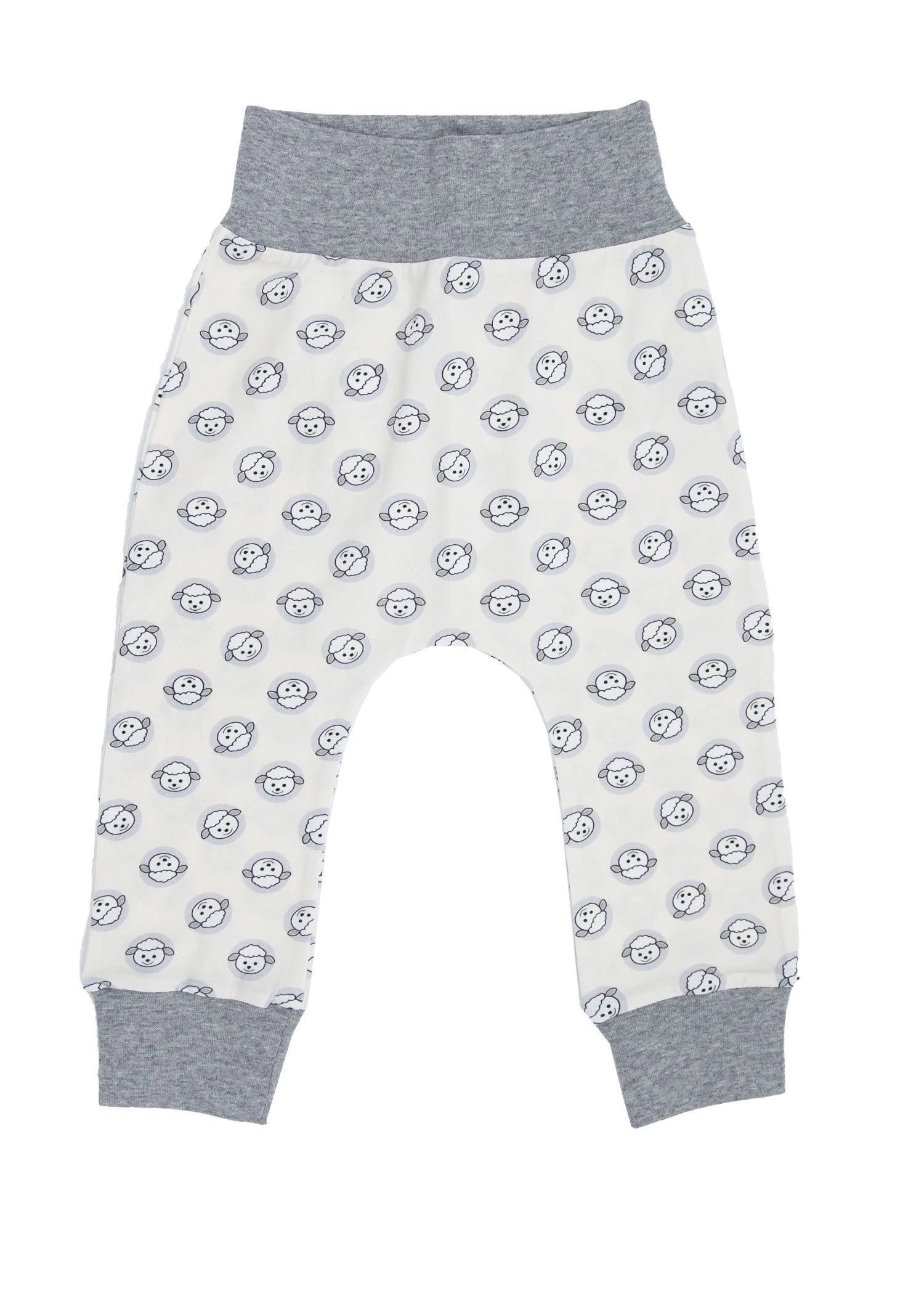 Organik Pamuk Kuzu Baskılı Gri Unisex Bebek Alt