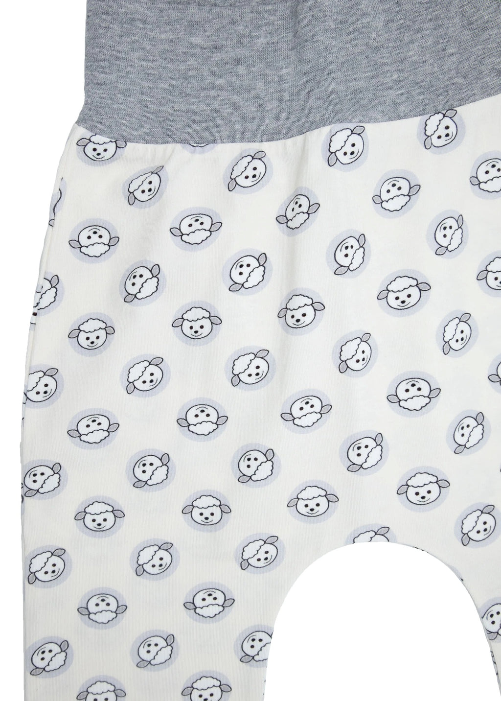 Organik Pamuk Kuzu Baskılı Gri Unisex Bebek Alt
