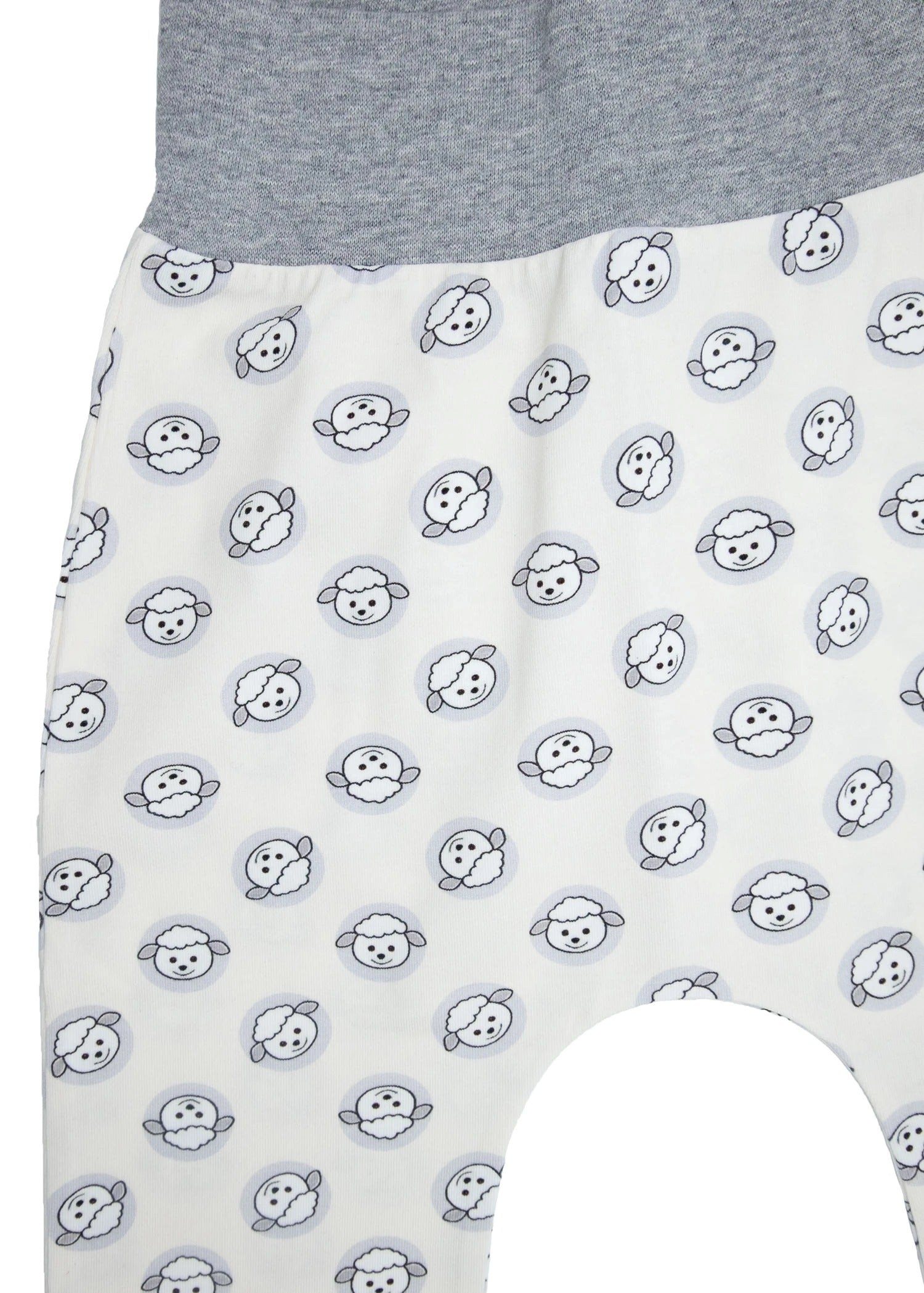 Organik Pamuk Kuzu Baskılı Gri Unisex Bebek Alt