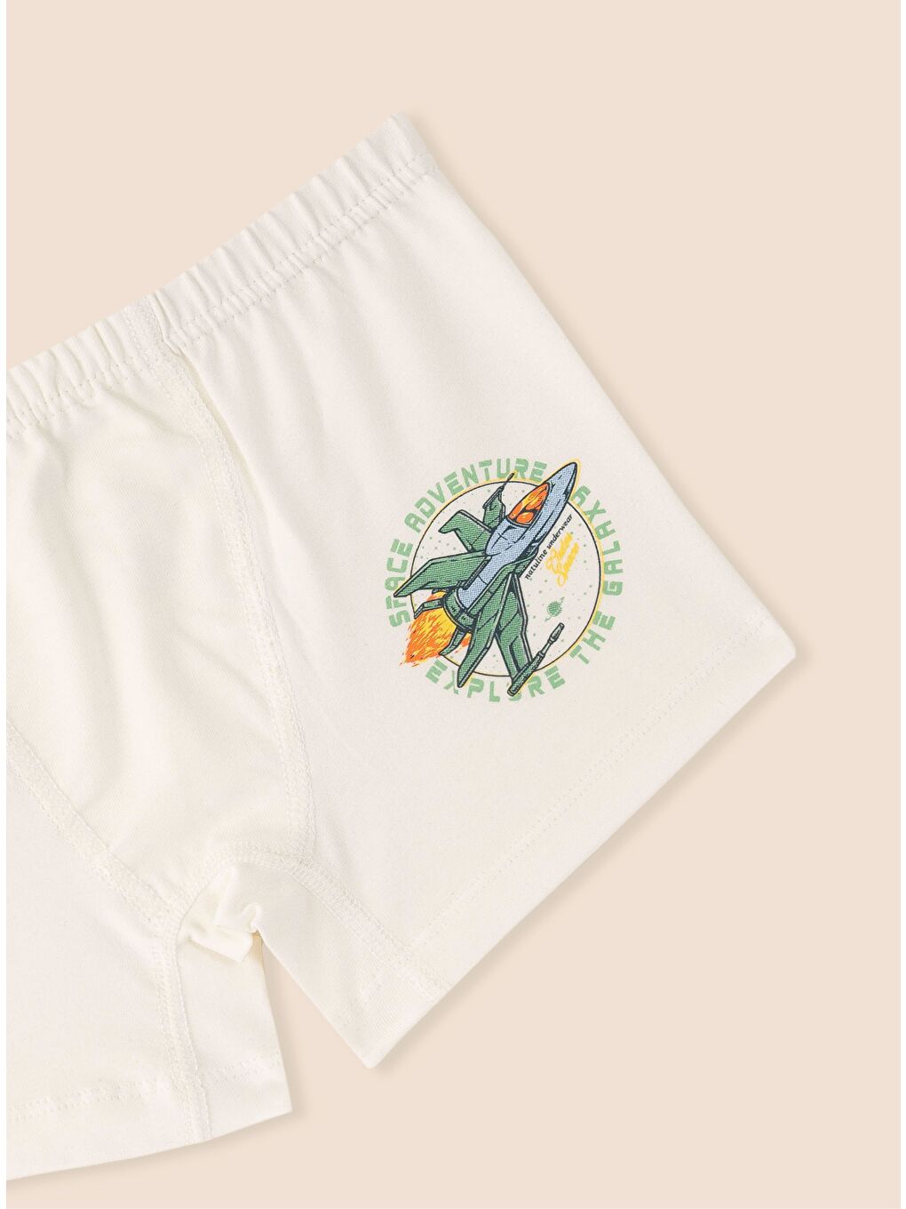 Natuline 3509 Organik Pamuklu Likralı Boxer Space Adventure 3'lü Paket