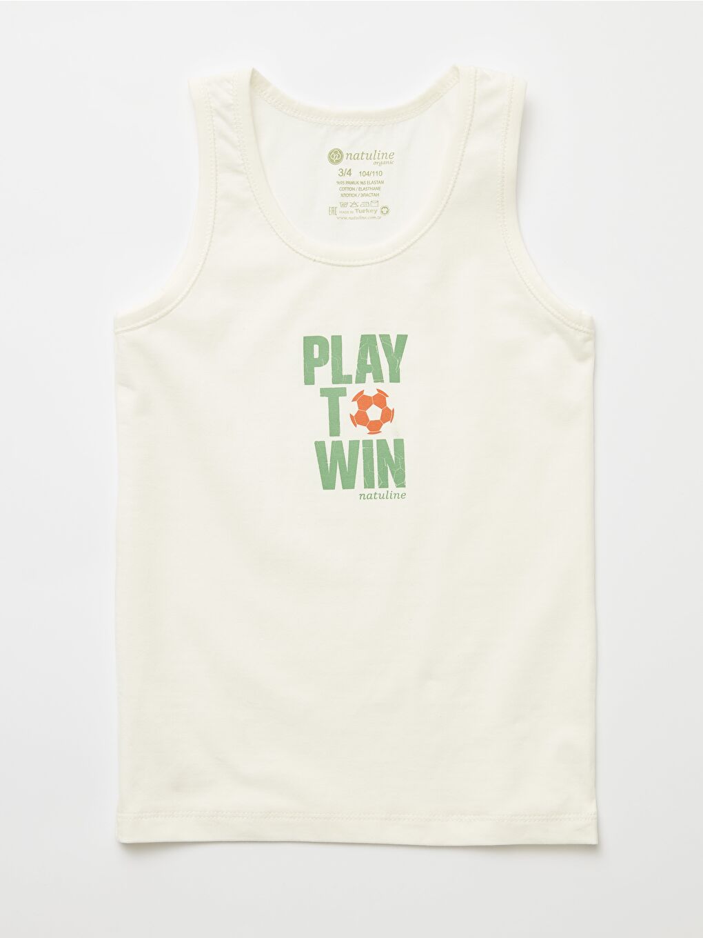 Natuline 3003 Organik Pamuklu Likralı Atlet Play To Win 2'li Paket