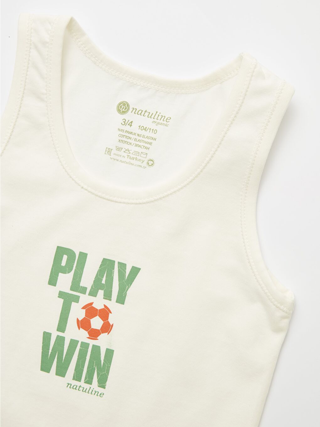 Natuline 3003 Organik Pamuklu Likralı Atlet Play To Win 2'li Paket