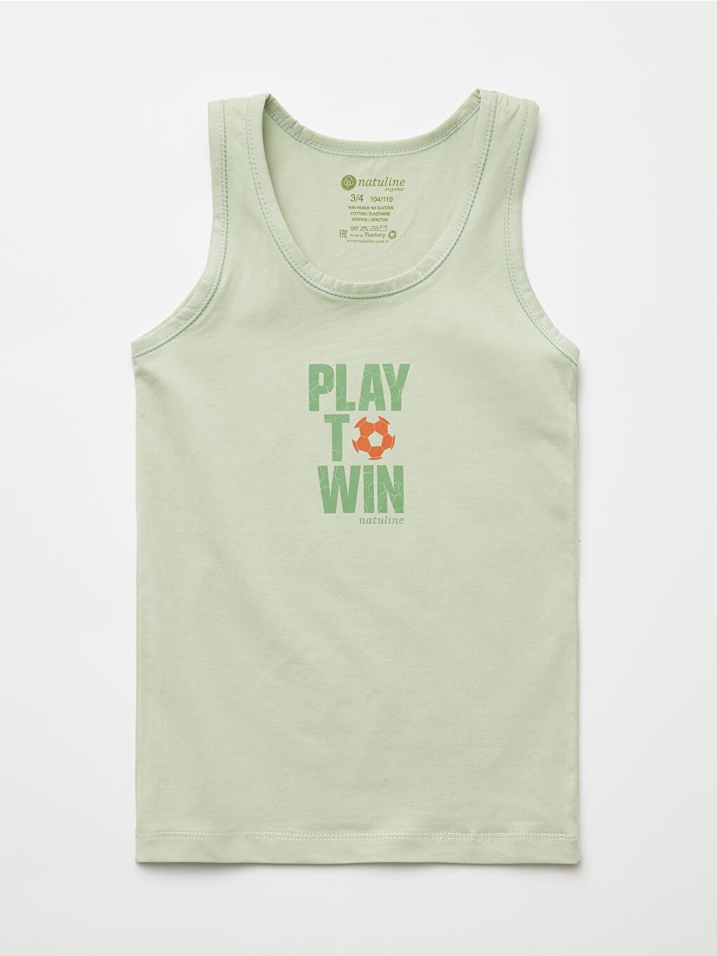 Natuline 3003 Organik Pamuklu Likralı Atlet Play To Win 2'li Paket