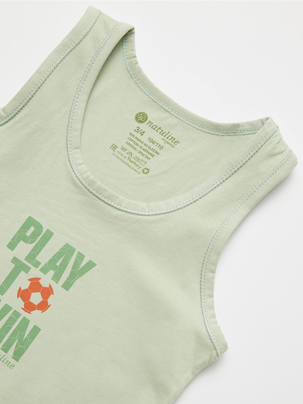 Natuline 3003 Organik Pamuklu Likralı Atlet Play To Win 2'li Paket