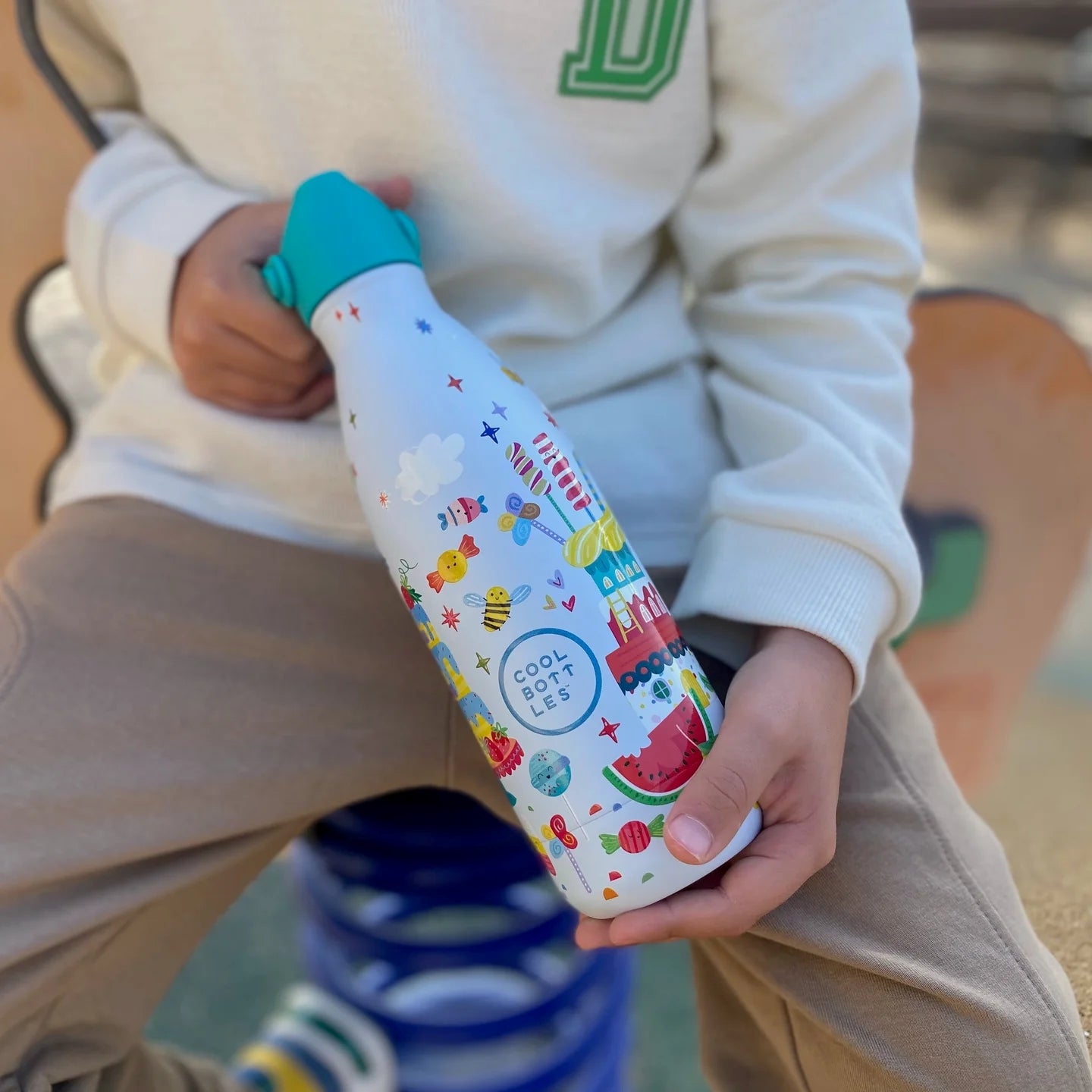 Cool Bottles Kids 350ml - Water Bottle for Kids Candy Land
