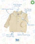 Crystal Baby Organik Pamuk Polo Yaka Uzun Kollu Üst – Hay Yellow