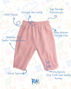 Crystal Baby İnce Fitilli Kadife Dantelli Paça Pantolon – Rose Pink